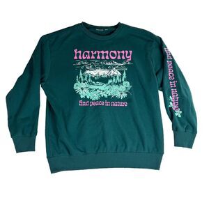 Vintage Harmony Crewneck Sweatshirt 'Find Peace in Nature' Wilderness Shirt XL